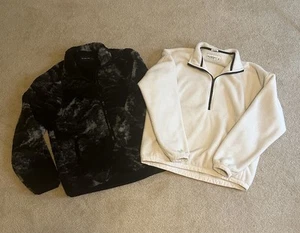 Abercrombie & Fitch Men's Jackets Pattern Sherpa and Cream Halfzip Lot of 2  - Picture 1 of 8