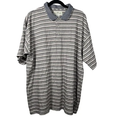 VTG Natural Issue Multicolor Men's XL Short Sleeve Cotton Polo Shirt Stripe - Image 1 of 4