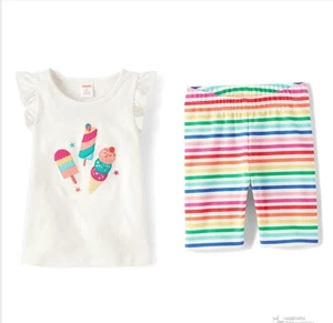 Pantalones Cortos Gymboree Niñas Talla 2T Helado Manga Volantes Top Arco Iris Bicicleta Nuevos - Imagen 1 de 6