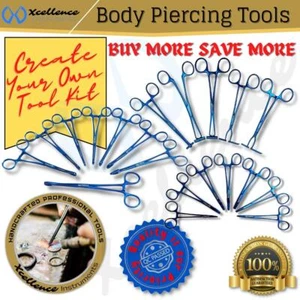 Xcellence Body Piercing Tools Metallic Blue Surgical Steel, Create Your Own Kit - Picture 1 of 187