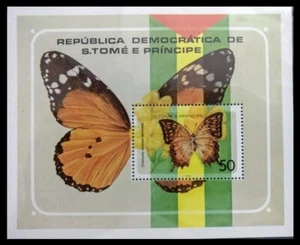 151. Sao Tomé & Principe 1979 Francobollo M/S Farfalle. Nuovo senza Linguella - Foto 1 di 1