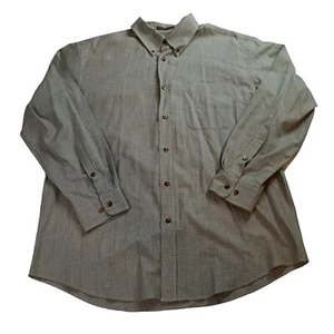 Orvis Checkered Shirt Men's XL Beige Cotton Wool Blend Long Sleeve Button Down - Picture 1 of 7