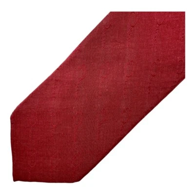 Corbata vintage Oscar De La Renta para hombre roja logotipo de firma mezcla de algodón y seda Foto 1 de 4