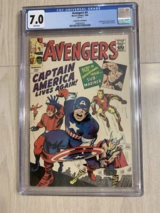 AVENGERS 4 GOLDEN RECORD COMIC CGC 7.0 RARE WHITE PAGES 1966 NEW CASE!  MMMS! - Bild 1 von 7