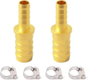 Brass Hose Barb Reducer 3/8" To 3/16" Hose Id Reducing Barbed Hose Splicer Mende - Picture 1 of 3