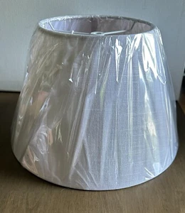 White Linen Medium Lamp Shade for Table / Floor Lamp 7x13x7.8 Barrel NEW - Picture 1 of 4