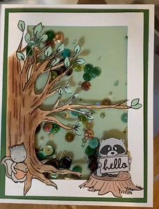 Kit de tarjetas coctelera hecha a mano Stampin' Up! Ardillas mapache árbol de otoño 🐿 - Imagen 1 de 2