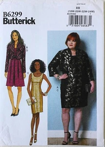 Butterick 6299 Womens Plus Jackets Dresses Sewing Pattern Sz 18W-24W - Picture 1 of 1