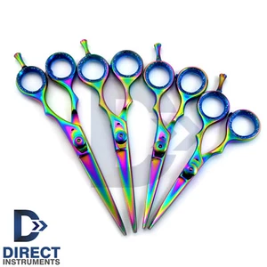 Forbici da barbiere multicolore 4,5/5/5,5/6'' taglio capelli forbici bordo parrucchiere - Foto 1 di 8