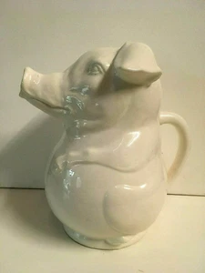 Vintage  Pitcher Pig Schmid Brothers White Ceramic Piggy Japan - Picture 1 of 11