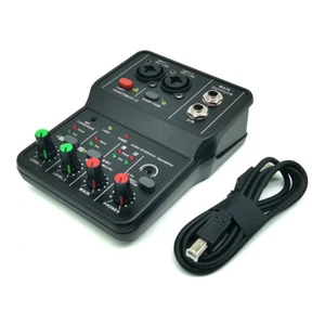 2 Channel Audio Mixer Mini Sound Mixing Console DJ Music Live Record Board USB - Picture 1 of 21