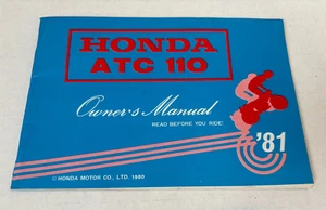 USED 1981 Honda ATC110 ATC 110 Genuine OEM Owner's Owners Manual Book - Picture 1 of 19