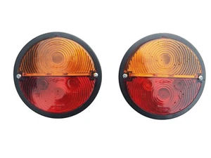 2x Rückleuchte mit Blinker RUND ⌀132 Rücklicht Schlepper Oldtimer Trecker SET - Bild 1 von 12
