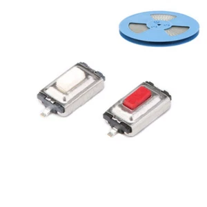 20/40/100pcs 3mmx6mmx2.5mm SMD Tactile Red/White Push Button Micro Switch 2 Pin - Picture 1 of 8