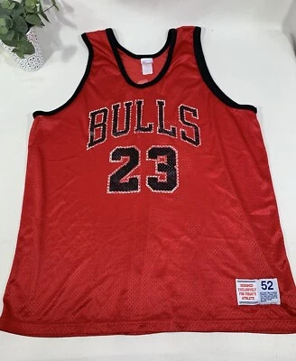 MICHAEL JORDAN Vintage Jersey Hanes NBA CHICAGO BULLS #23 Size 52 RARE Red - Image 1 of 4