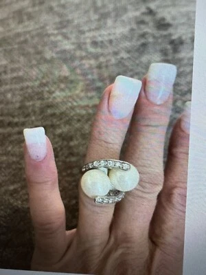 Sterling pearl statement ring gorgeous Size 5 - Image 1 of 4
