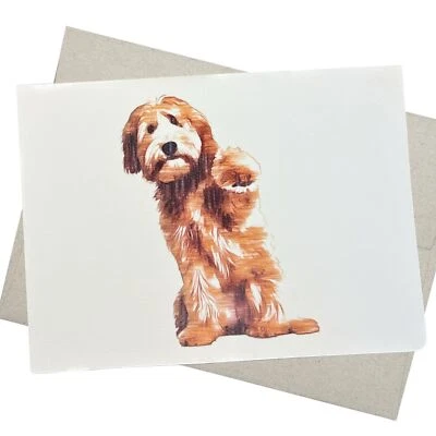 Tarjeta de felicitación Goldendoodle (5X7 pulgadas, 1 tarjeta texturizada, interior en blanco) Goldendo... Foto 1 de 4
