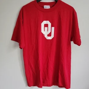 Majestic Oklahoma Sooners Red Size Unisex Large Red OU Short Sleeve Shirt - Picture 1 of 8