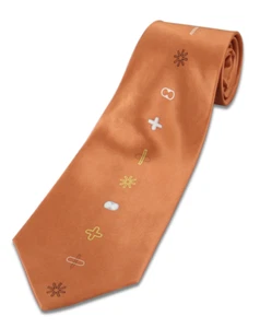 Corbata de cuello ACME Studio "Naranja" 100 % seda del diseñador KARIM RASHID - NUEVA - Imagen 1 de 1