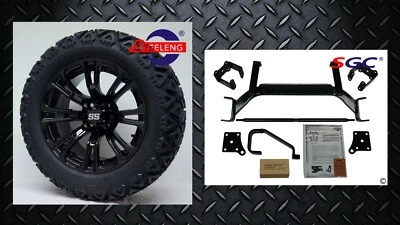 EZGO TXT ELECTRIC GOLF CART 6" LIFT KIT + 14" VOODOO WHEELS and 23" AT TIRES - Image 1 of 4