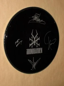 SOUNDGARDEN - FULLY SIGNED 16 INCH LOGO STYLE DRUMHEAD - MINT CONDITION - Picture 1 of 1