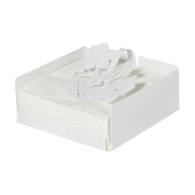 Arti e Mestieri - Portatovaglioli Fior di Loto Bianco marmo - Immagine 1 di 2