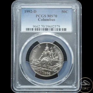 1992 D Columbus Commemorative Half Dollar PCGS MS70 Luster+++ - Picture 1 of 2