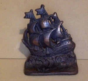 Antique Cast Iron. Copper Coated Cast Iron Ship Doorstop. Rare. - Picture 1 of 7