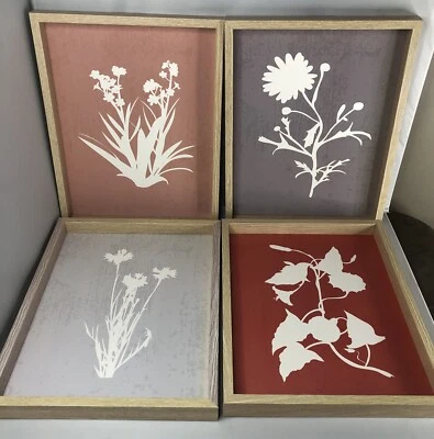 Juego de 4 marcos de galería botánicos minimalistas botánicos botánicos de madera boho 11" x 14" Foto 1 de 4