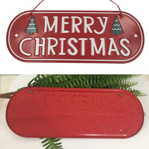 Red Christmas Door Porch Decor Hanging Plaque Plaques Signs eBay
