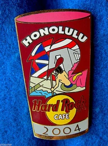 HONOLULU HAWAII PINT GLASS SERIES #12 OUTRIGGER CANOE Hard Rock Cafe PIN LE - Picture 1 of 1