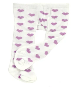 Medias con estampado de corazón de lavanda para muñecas American Girl de 18 pulgadas - Imagen 1 de 1