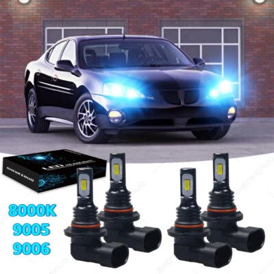 For Pontiac Grand Prix 2004-08 8000K LED Headlight Bulbs High Low Beam Combo Kit - Image 1 of 4
