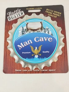 Bottle Buster Man Cave Coaster Fridge Magnet Bottle Opener New Free US Ship Bar - Picture 1 of 4