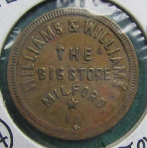 Milford IA IOWA Token Good for 25c in Merchandise Williams & William Big Store - Bild 1 von 2