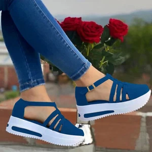 1 Pair Walking Shoes Hollow Running Women Summer Sports Walking Shoes Sandals - Picture 1 of 11