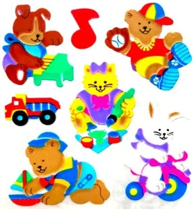 Pegatinas Sandylion *VINTAGE* ANIMALES BEBÉS JUGANDO tema Kromekote - Imagen 1 de 1