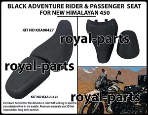 "BLACK ADVENTURE RIDER & PASSENGER SEAT" FIT FOR ROYAL ENFIELD NEW HIMALAYAN 450 - Picture 1 of 12