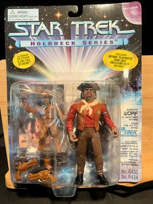 Star Trek Holodeck Series Wild West Sheriff Worf 5" Action Figure Playmates 1995 - Image 1 of 2