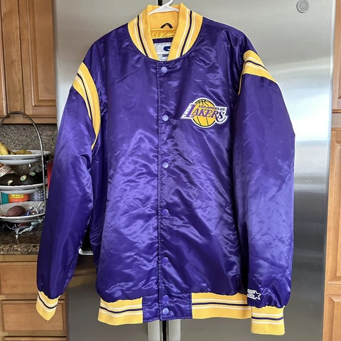 Vintage Satin Starter NBA Los Angeles Lakers Bomber Jacket Size 2XL - VGC! Cover