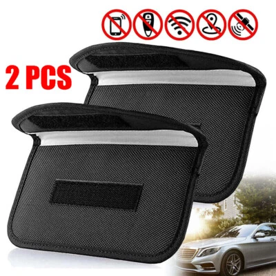 KWENTERPRISE 2 Pack Faraday Bag Cell Phone Wallet Blocker Radiation Signal Shielding Case
