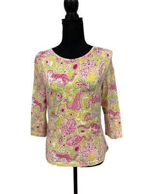 Тропический животных печати Key West рубашка женщин SZ Med пуловер верхний весело игривый принт - Изображение 1 из 4