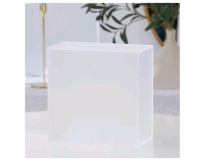 Caja de tarjetas de boda/funeral/grado acrílico esmerilado UNIQOOO con ranura, grande 10x10x5,5 Foto 1 de 4