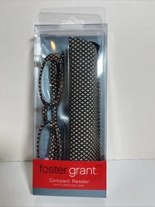 Foster Grant Reading Glasses +1.00 Compact Reader With Designer Case - Picture 1 of 7