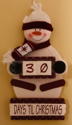 Frosty the Snowman Advent Calendar Countdown to Christmas-Hanging Reusable - Image 1 of 4