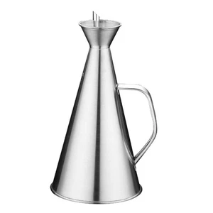 Dispenser Olio Acciaio Inox 500ml Beccuccio Antiperdite Olio Pentola Oliatore Bottiglia Aceto - Foto 1 di 12