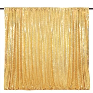 Gold Sequin Photography Backdrop Curtain 10ftx10ft - Picture 1 of 9