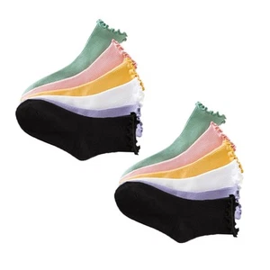 6 Pairs Ruffled Cotton Socks Girl Child Women's Children Students - Picture 1 of 10