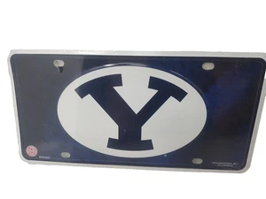 Brigham Young BYU Cougars Metal front License Plate embossed Y Logo New.football - Picture 1 of 6