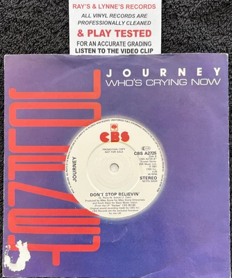 Journey  Don't Stop Believin' / Who's Crying Now 7'' Vinyl PROMO TESTED EX VIDEO - Image 1 of 4